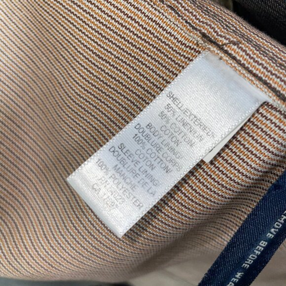 Banana Republic Men's Brown Linen Blend 2-Button Blazer Sports Coat Unstructured - Picture 16 of 16